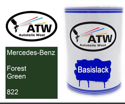 Mercedes-Benz, Forest Green, 822: 500ml Lackdose, von ATW Autoteile West.